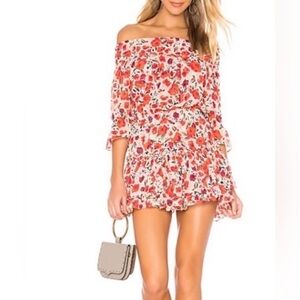 Misa Los Angeles Darla Off Shoulder Mini Dress Floral Size Small